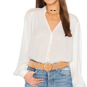 Free People Canyon Rose Button Down Top - Ivory